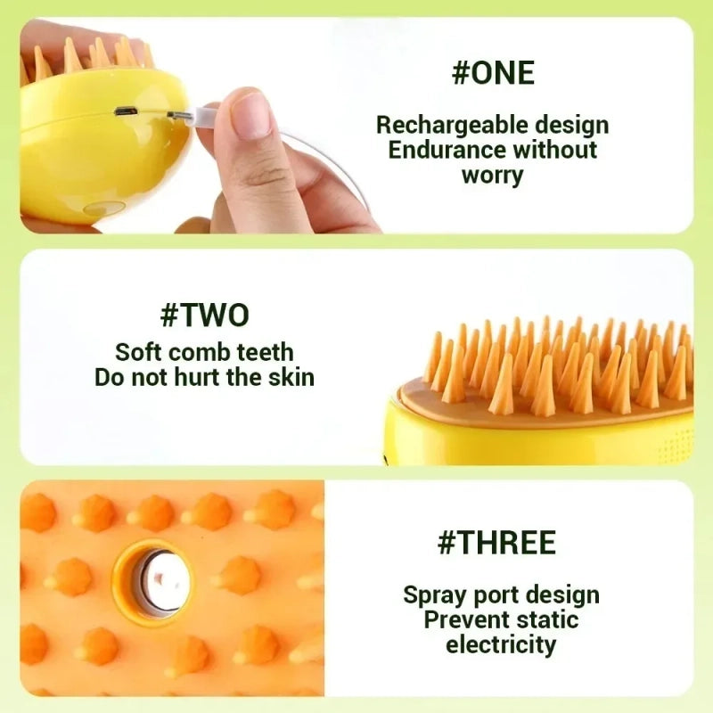 Steamy Pet Grooming Brush